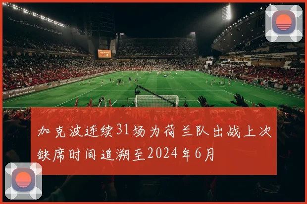 加克波连续31场为荷兰队出战上次缺席时间追溯至2024年6月